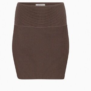 Aritzia Babaton Sculpt Knit Mini Skirt Brown Bodycon Size XS